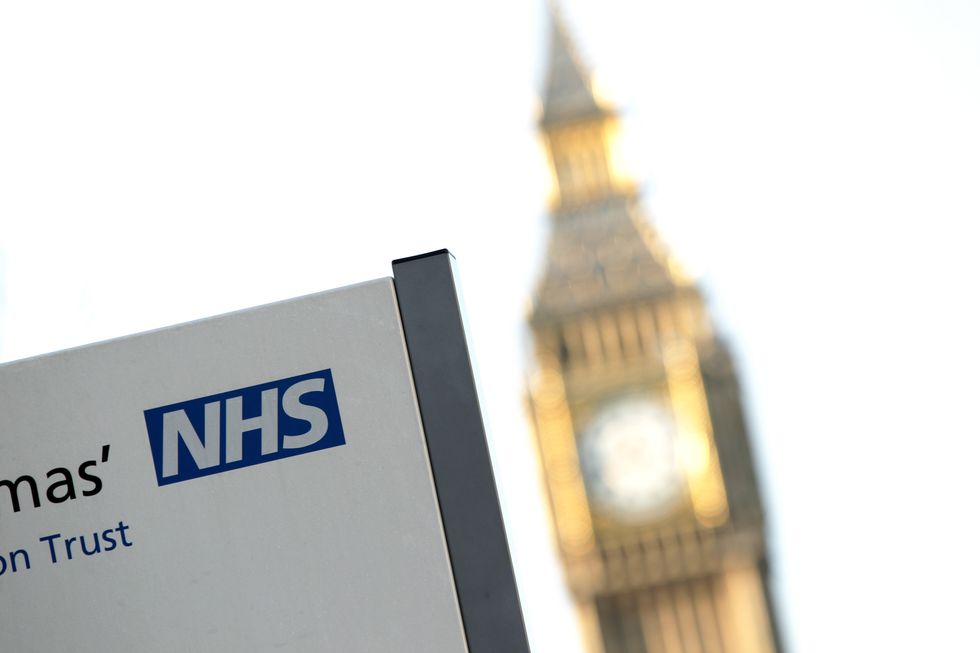 Guy's and St Thomas' Trust sign in front of Big Ben
