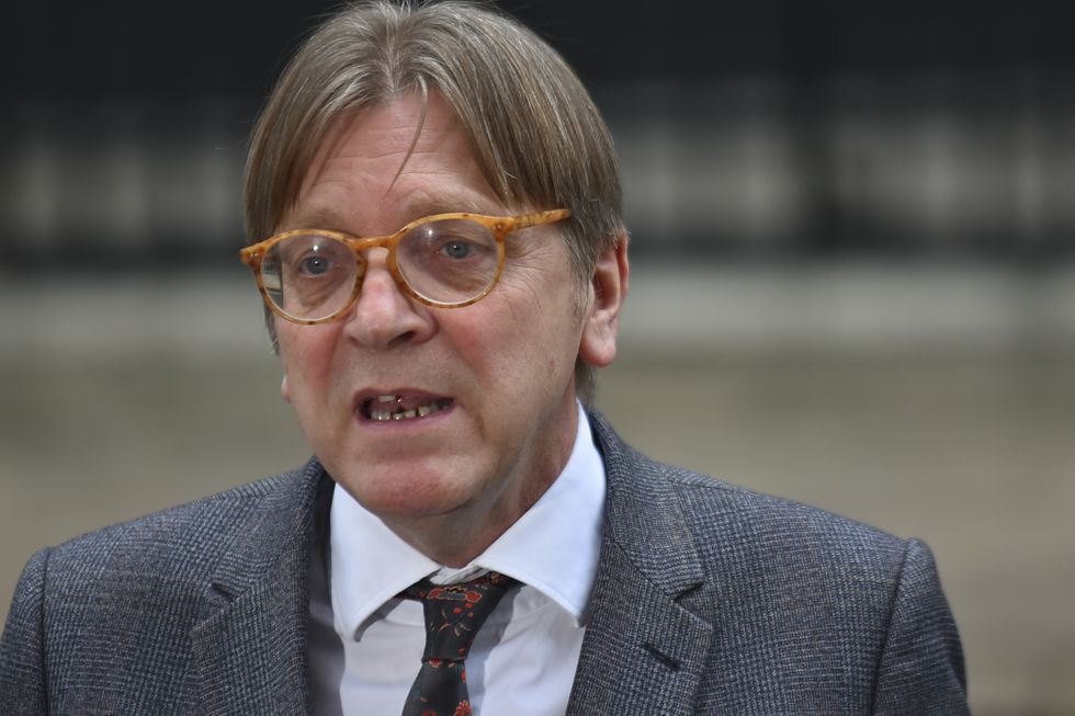 Guy Verhofstadt Member of the European Parliament speaks to the press at Downing Street