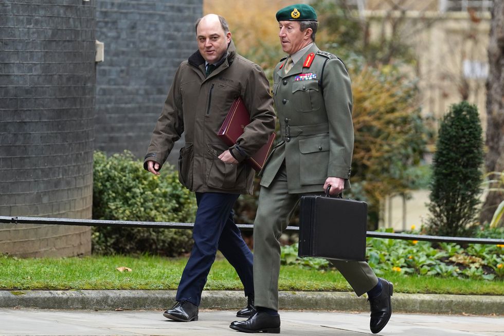 Gwyn Jenkins and ex-Defence Secretary Ben Wallace in Downing Street in 2023