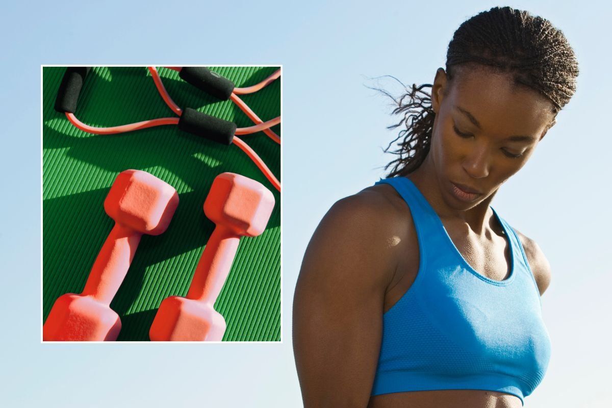 GYM-GOER AND GYM WEIGHTS