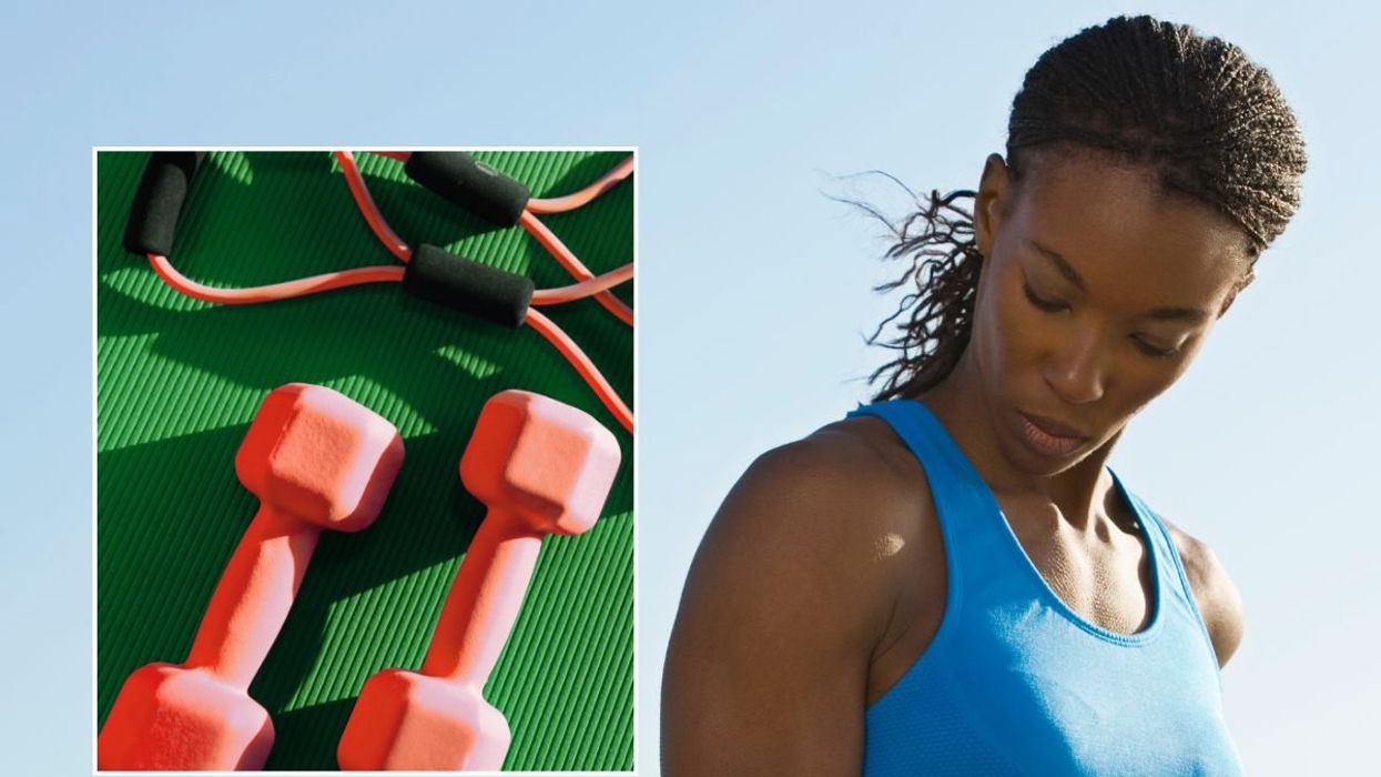 GYM-GOER AND GYM WEIGHTS