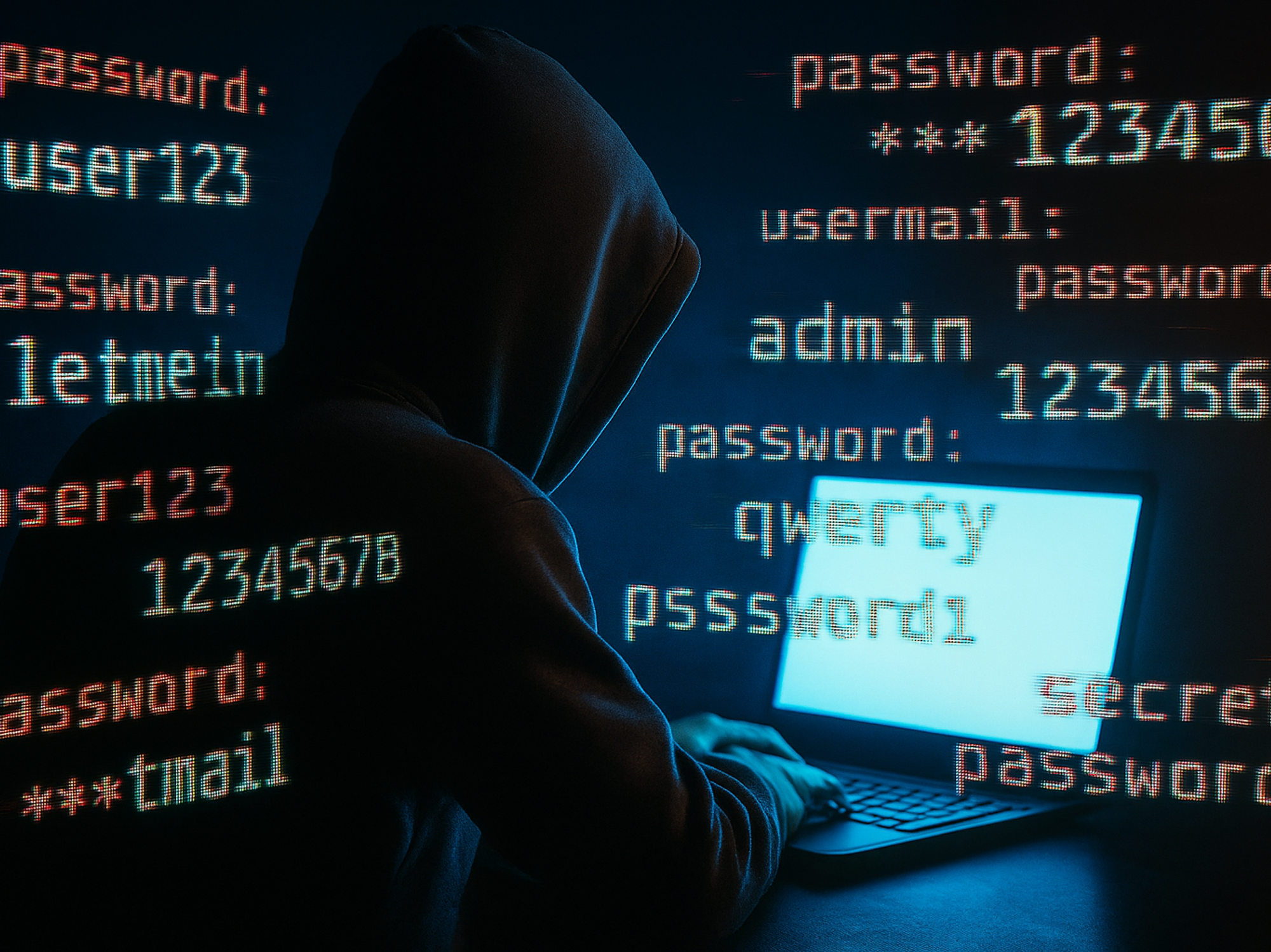 hacker sitting at a laptop