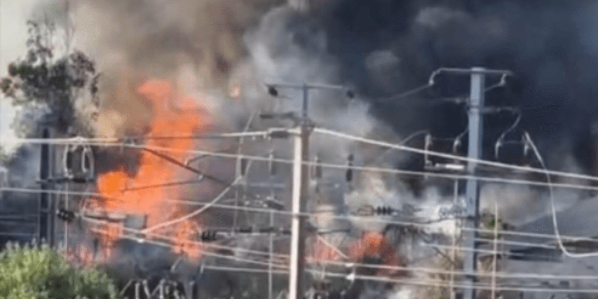 Eight fire engines respond to huge blaze near London station with all services suspended Eight fire engines respond to huge blaze near London station with all services suspended