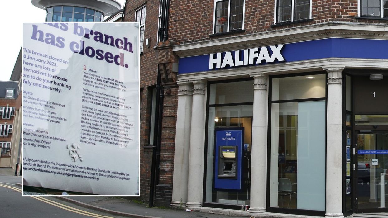Halifax branch and branch closure sign
