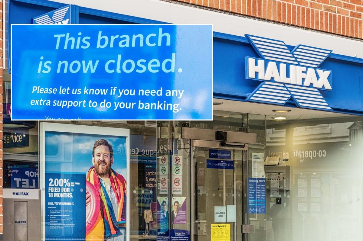 Halifax branch and closed sign