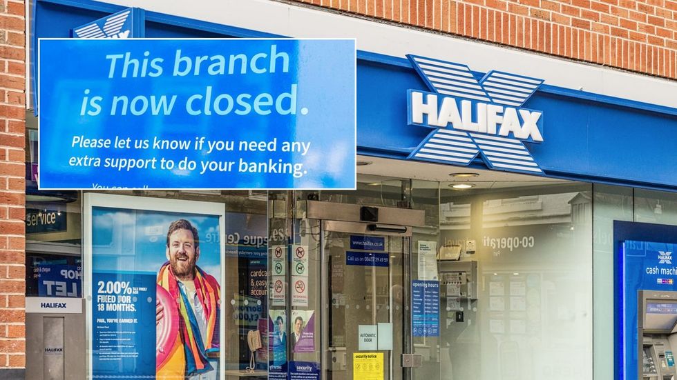Halifax branch and closed sign