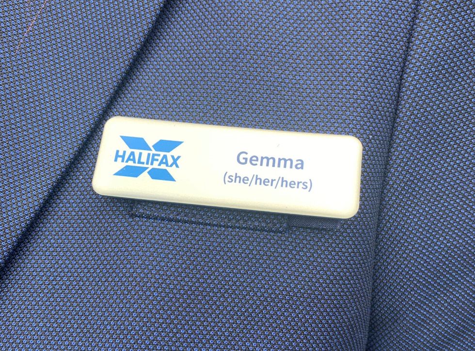 Halifax has introduced pronouns to staff name badges