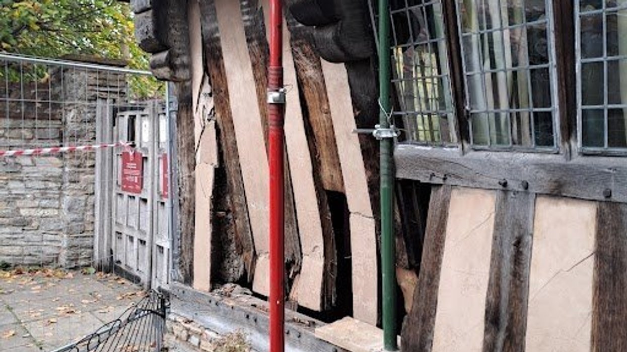 Hall's Croft damaged by car