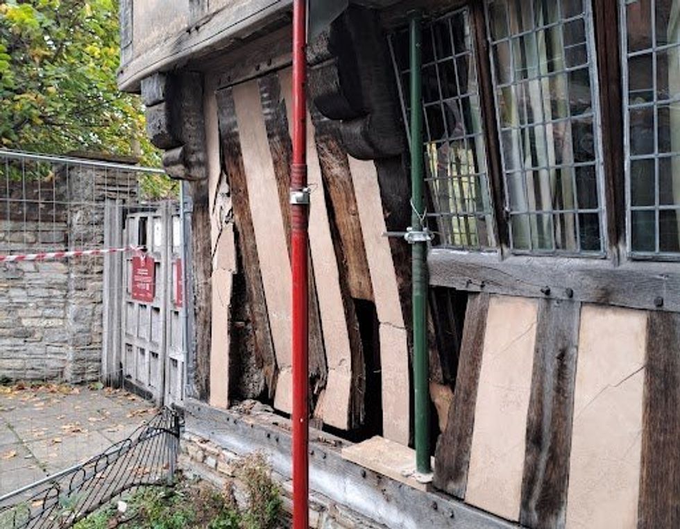 Hall's Croft damaged by car