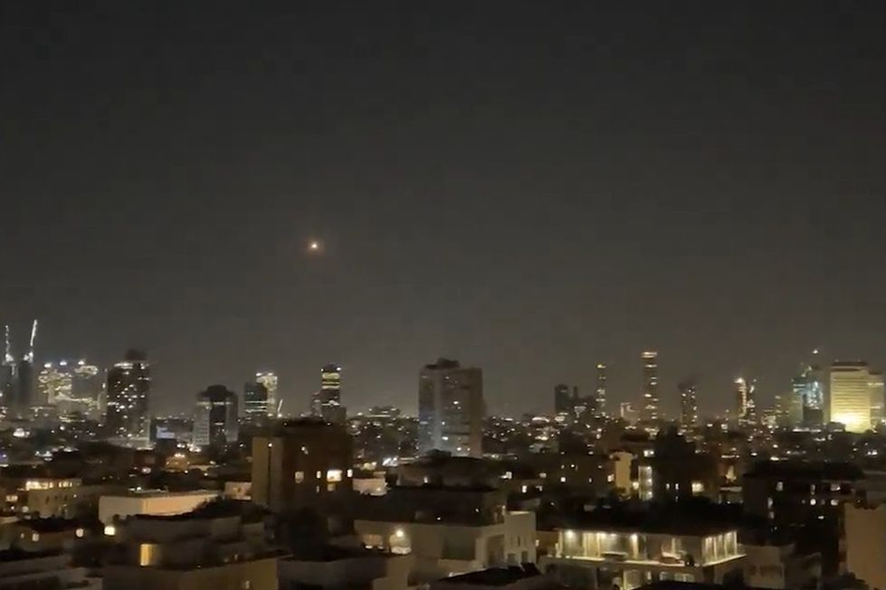 Hamas Rocket lights up Israeli skyline