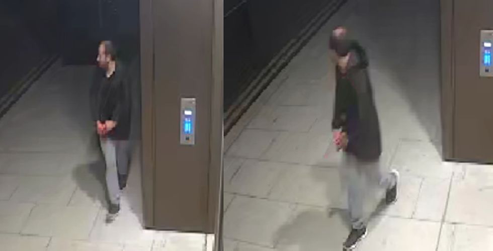 Handout comp of grabs from CCTV issued by the Metropolitan Police of a man detectives want to speak to in connection with the murder of Sabina Nessa.