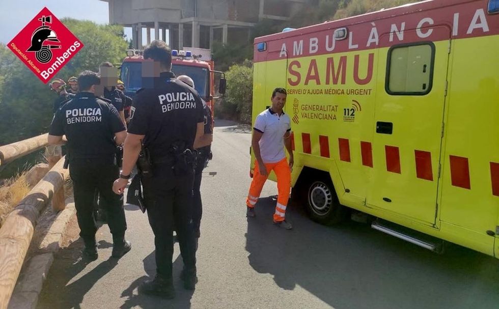 Handout photo dated 24/08/22 issued by Bomberos Alicante at an incident in the Serra Gelada Natural Park in Benidorm, Spain, where a 58-year-old British woman has died after crashing down a cliff in an electric %22scooter%22 vehicle. Issue date: Thursday August 25, 2022.