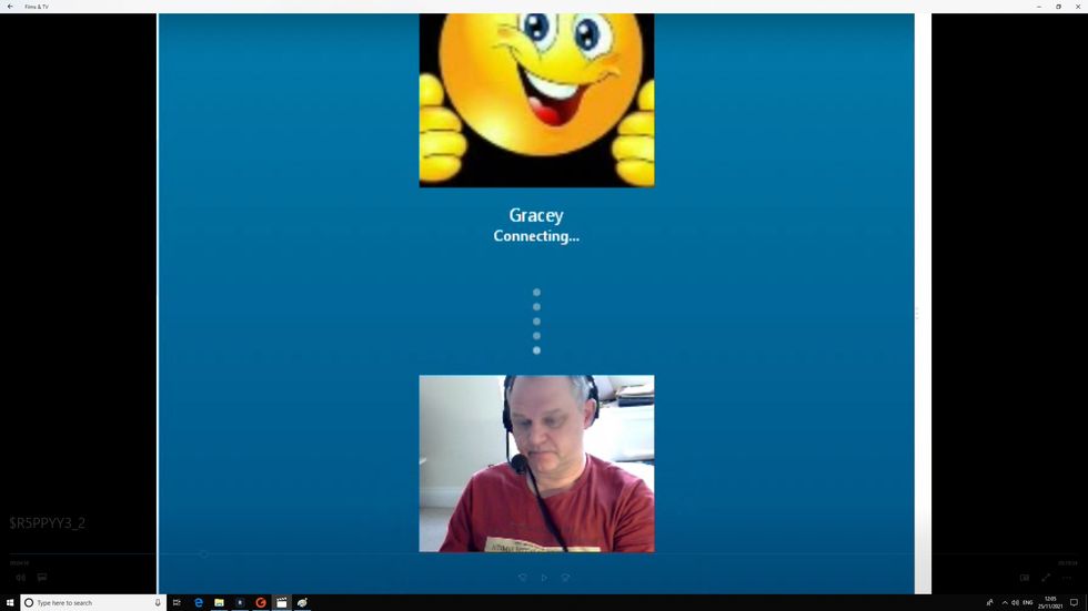 Handout photo issued by Cleveland Police of ex-Radio One DJ Mark Page using a webcam