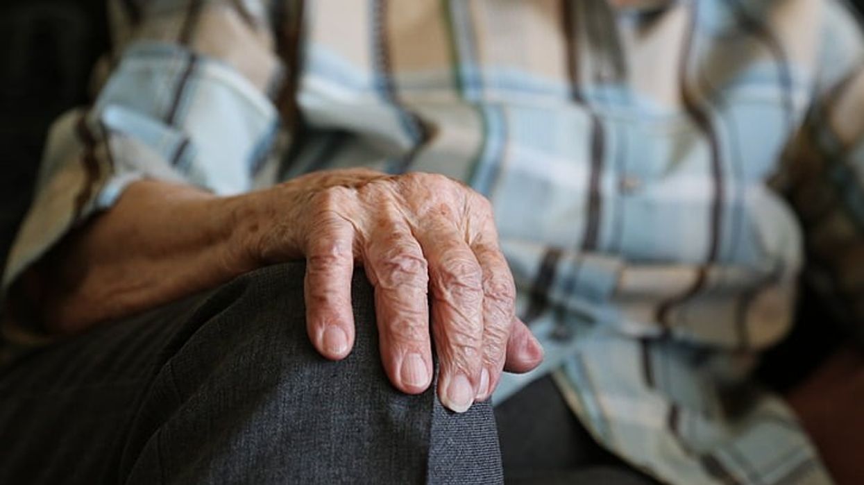 Hands of elderly person