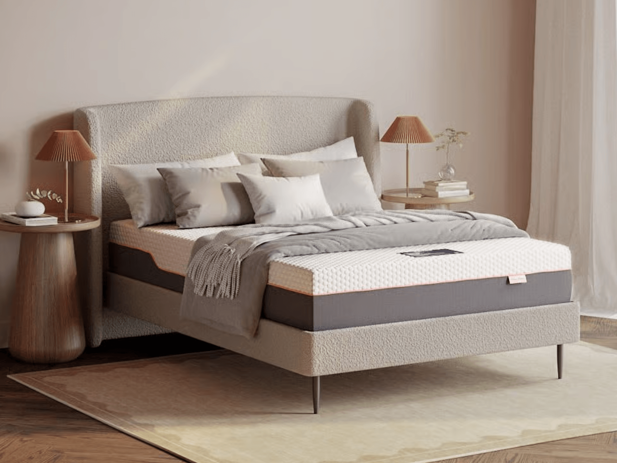 Happy Beds Skye Hybrid Pro mattress displayed on bed