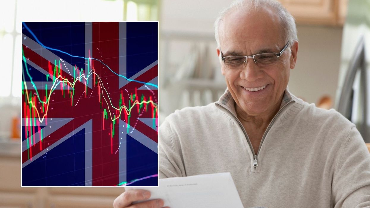 Happy older man and union jack