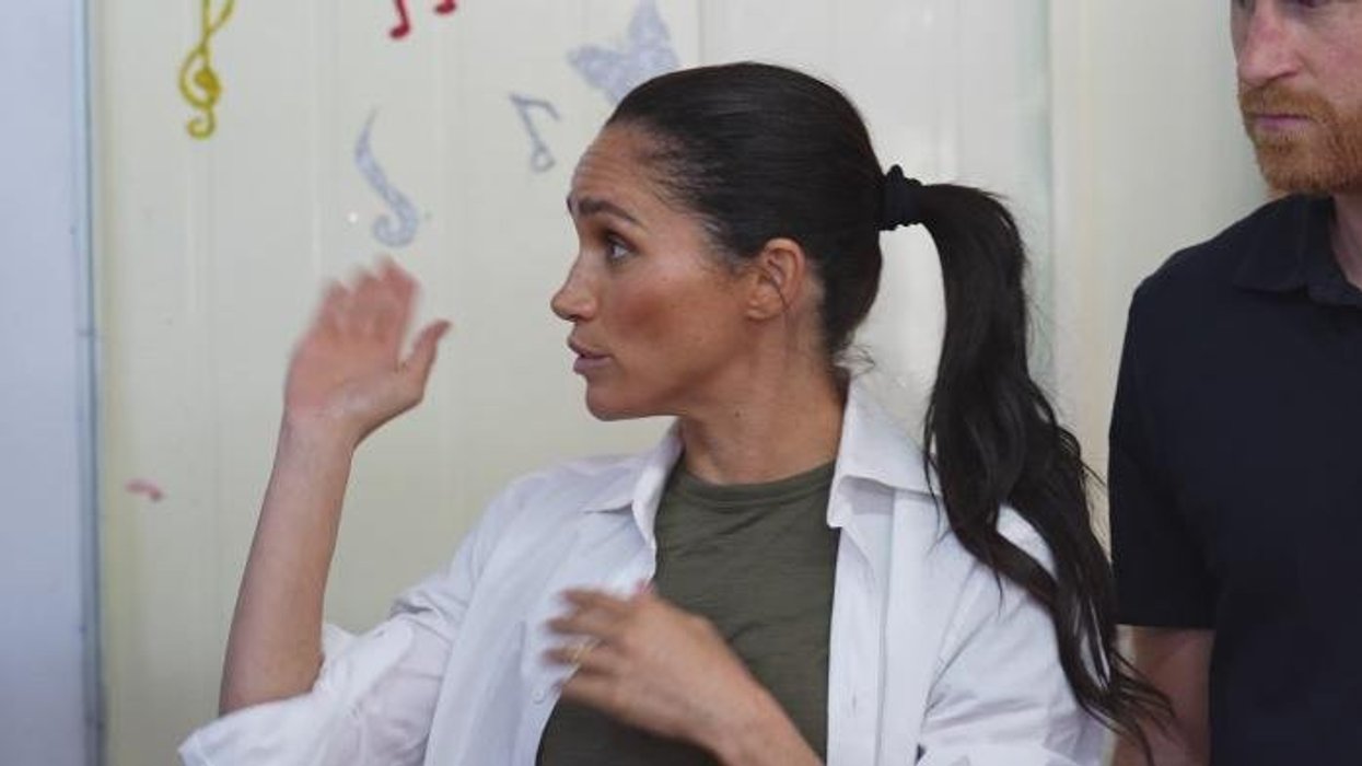 Meghan Markle changes into crinkled trousers that trail on floor in bizarre fashion moment