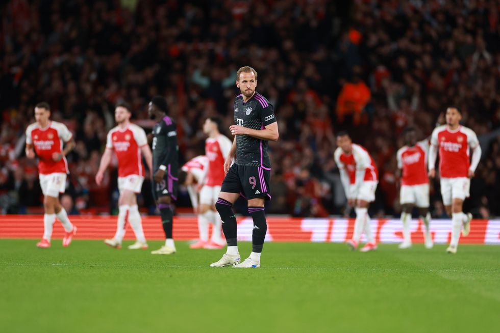 Harry Kane looked forlorn after Bukayo Saka's goal
