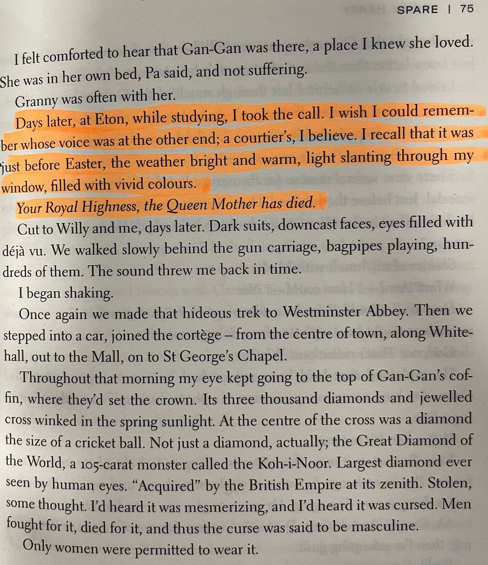 Harry's Queen Mother claim: The erroneous extract from the book