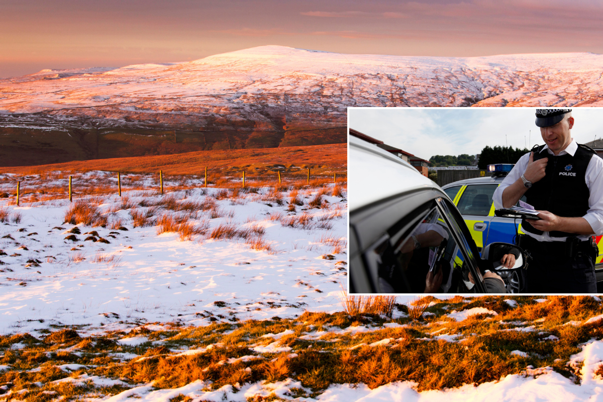 Hartside Pass and police car