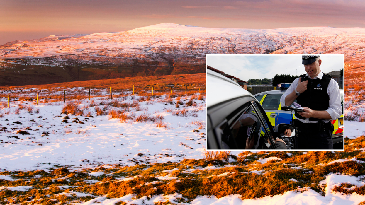 Hartside Pass and police car