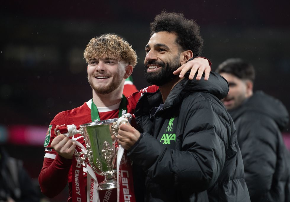 Harvey Elliott and Mohamed Salah