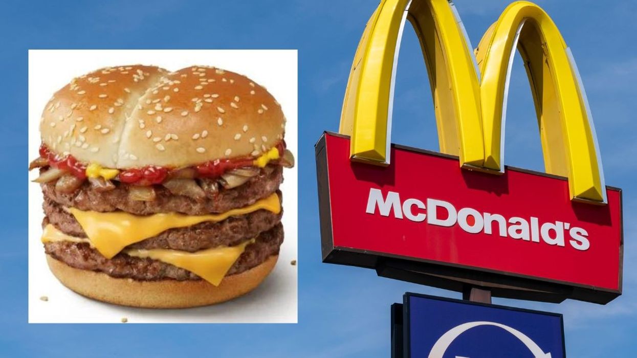 HAT TRICK BURGER AND MCDONALDS SIGN