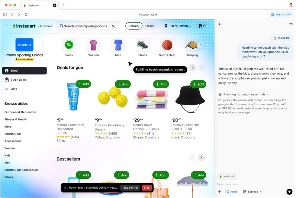 Have the shopping completed for you while using Atlas