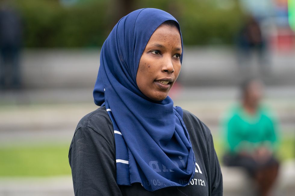 Hawa Haragakiza, mother of Tamim Ian Habimana, 15, attends a vigil in General Gordon Square, Woolwich, London, to remember her son who was stabbed to death, and to help raise awareness of knife crime.