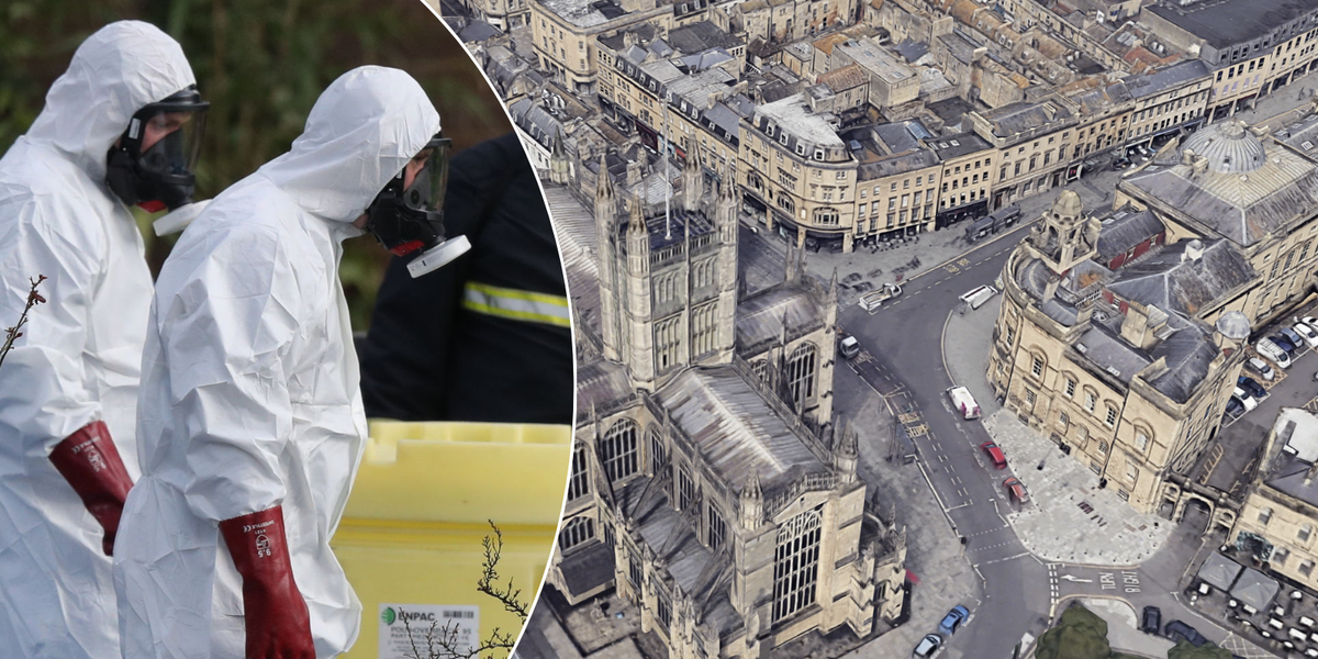 NextImg:Hazmat suit officers lock down Bath city centre as people 'fall unwell' after being approached by 'woman with bag'