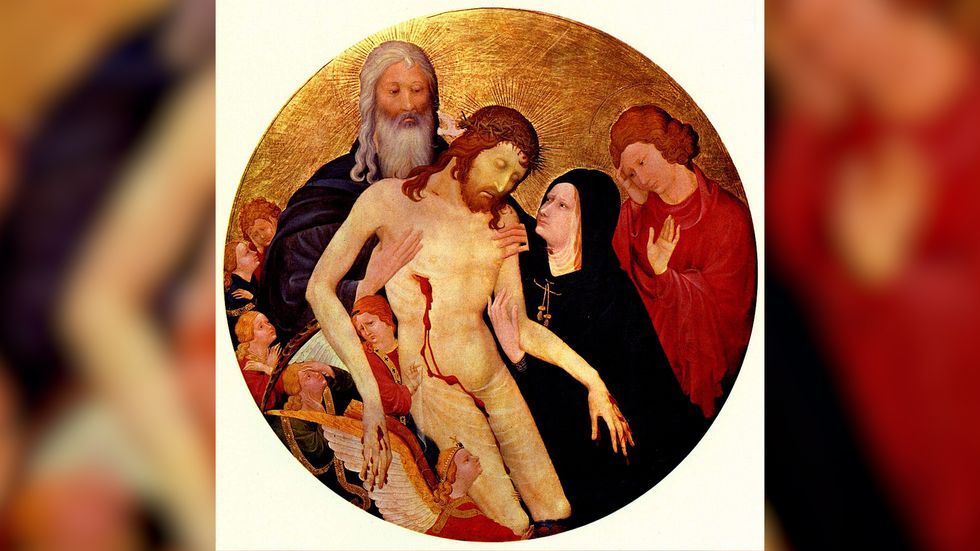 He pointed out that a side wound in the painting \u201ctakes on a decidedly vaginal appearance\u201d.