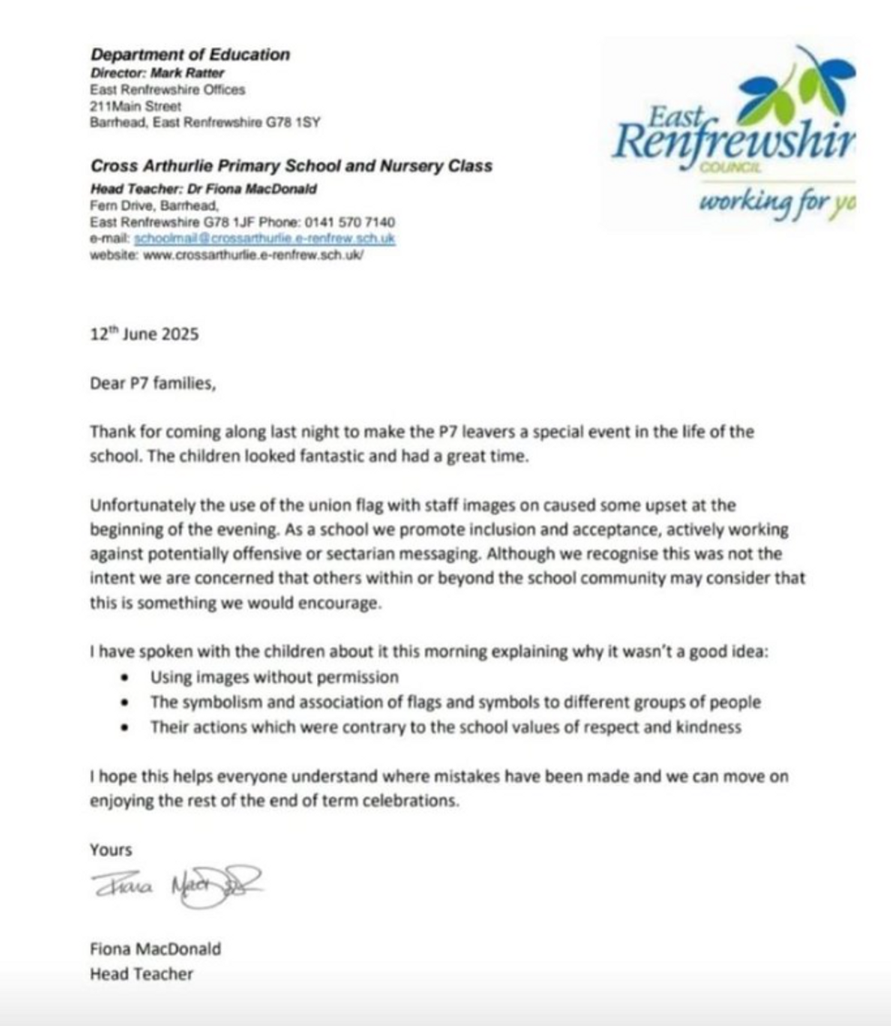 Headteachers letter