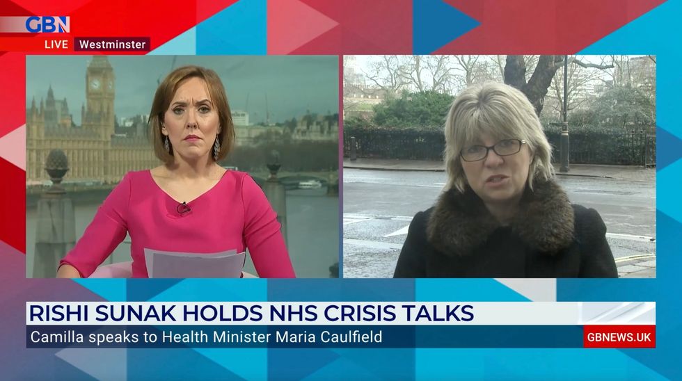 Health Minister Maria Caulfield joined Camilla Tominey on GB News