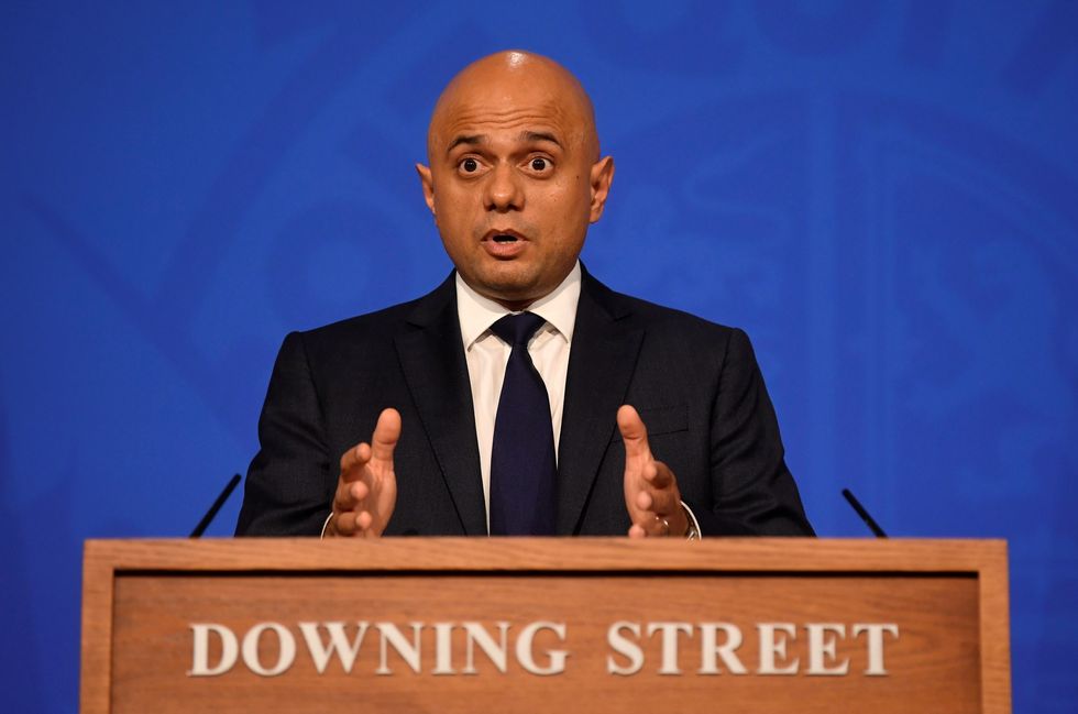 Health Secretary Sajid Javid during a media briefing in Downing Street, London, on coronavirus (Covid-19).