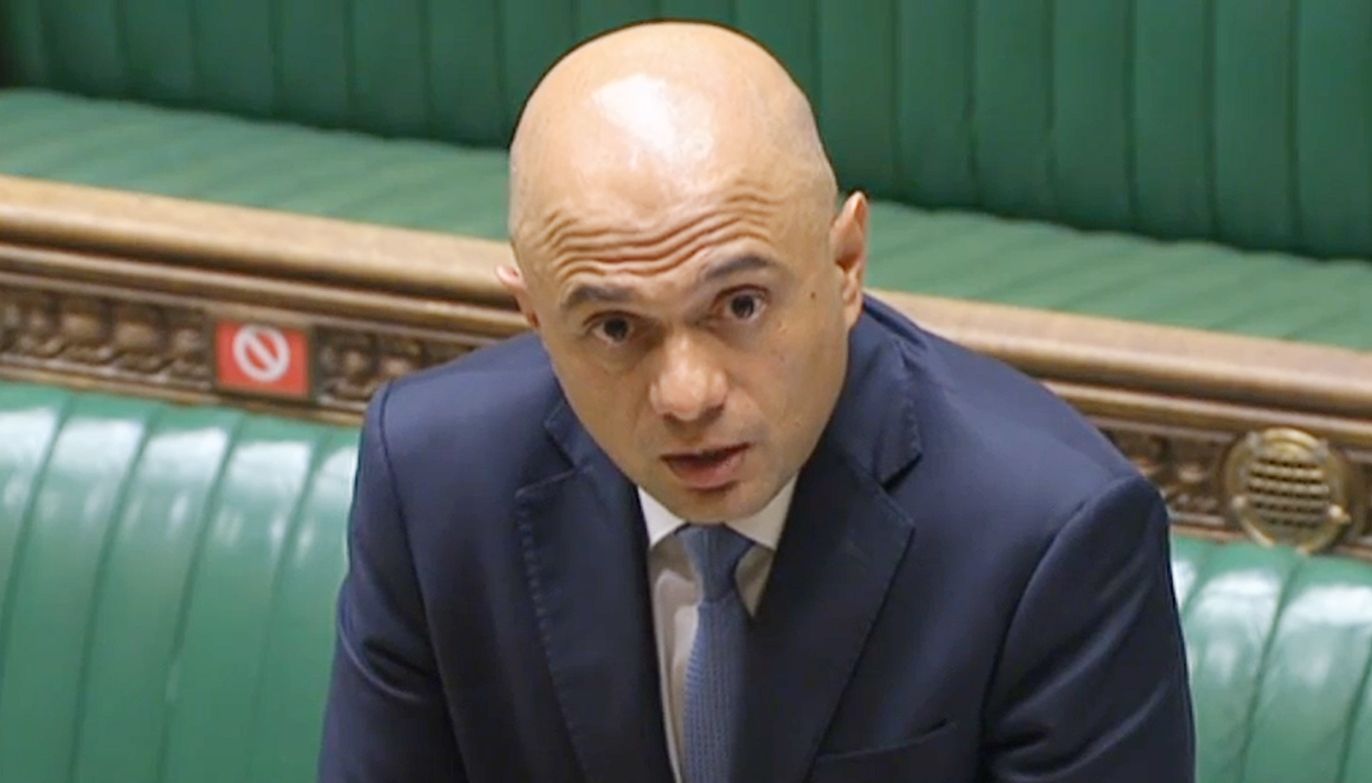 Health Secretary Sajid Javid speaking to MPs in the House of Commons