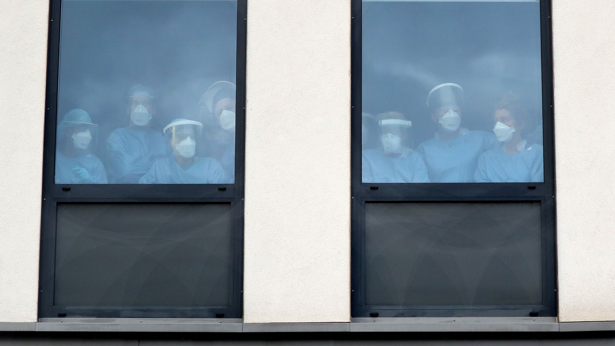 Healthcare workers inside a hospital during the pandemic