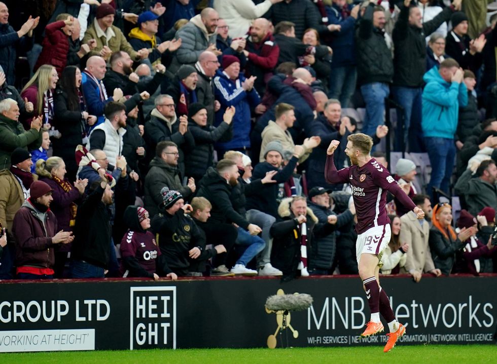 Hearts took the lead through Stuart Findlay