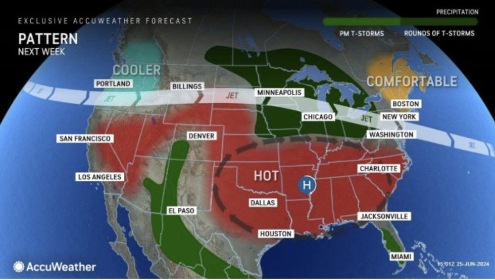 Heat dome spreads (AccuWeather)