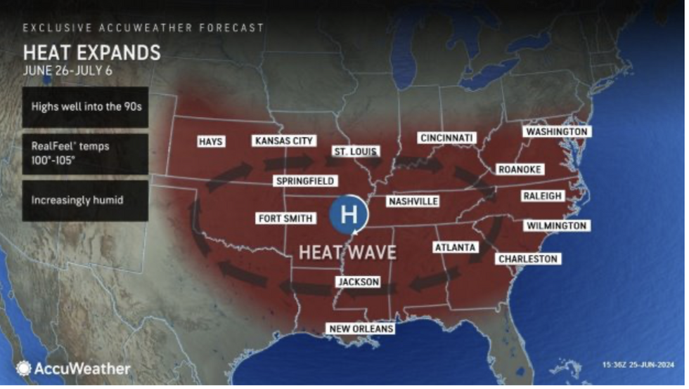 Heat dome spreads