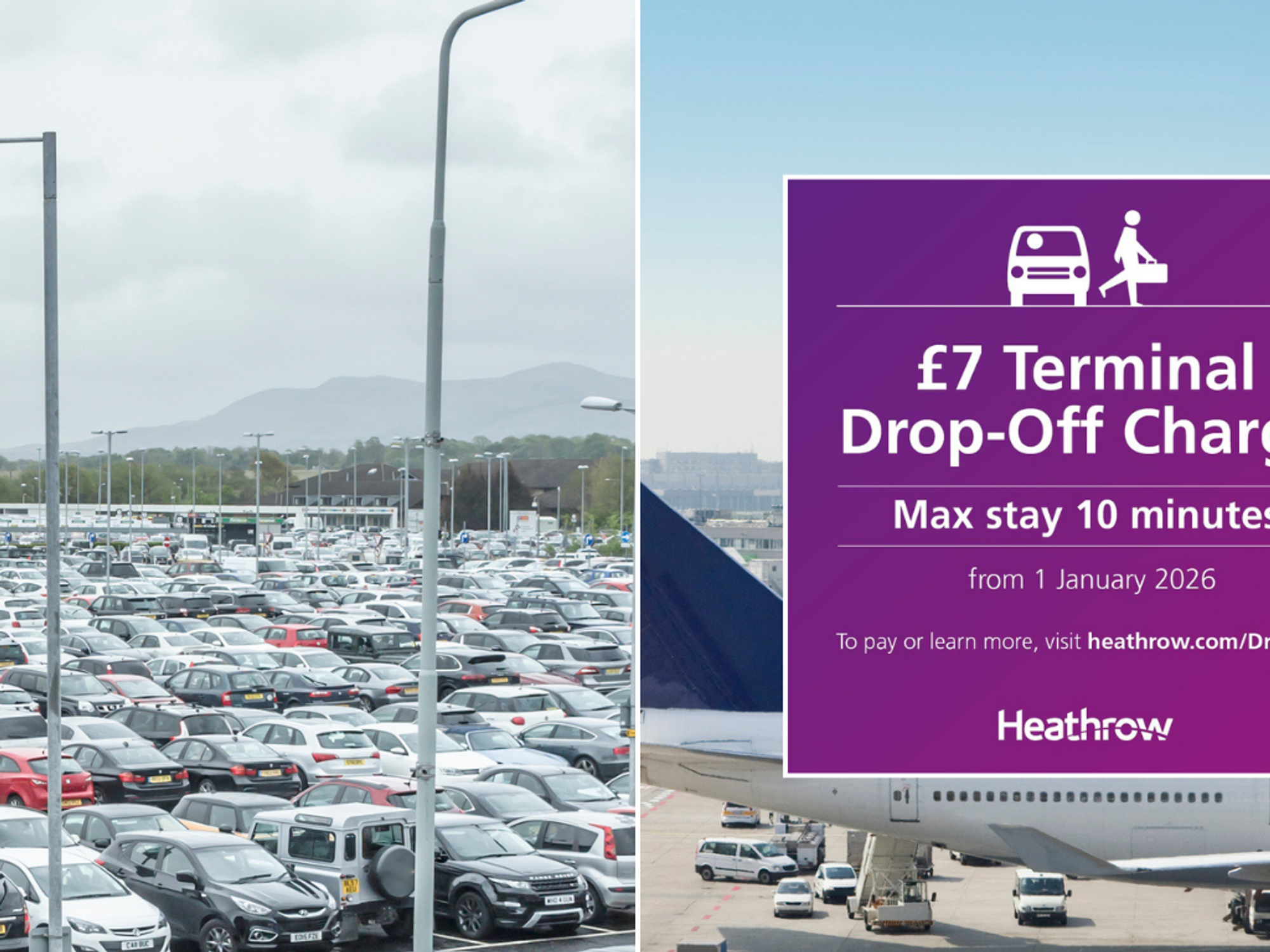 Heathrow Airport drop off hike