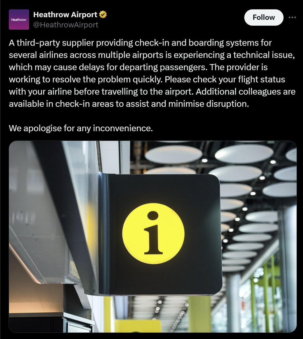 Heathrow Airport released its update this morning