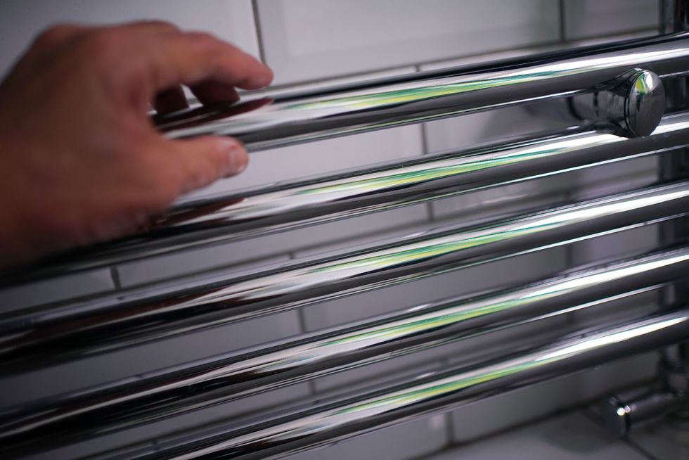 Heating rail in bathroom