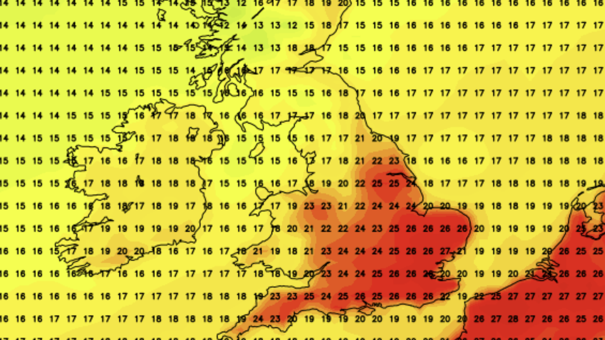 Heatmap of Britain for August 12