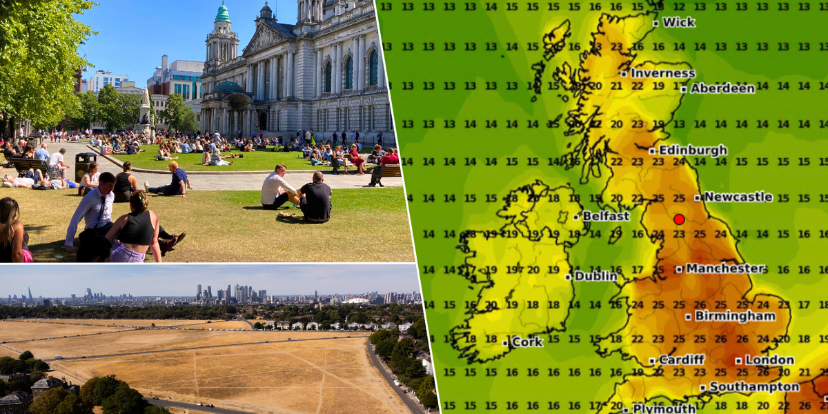 NextImg:UK weather: Maps turn red as mercury SOARS to 26C just days after near-freezing cold