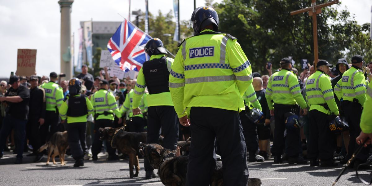 NextImg:Liverpool protests: 'Children in tears' as 'police officer kicked off his vehicle' by protestors in Liverpool