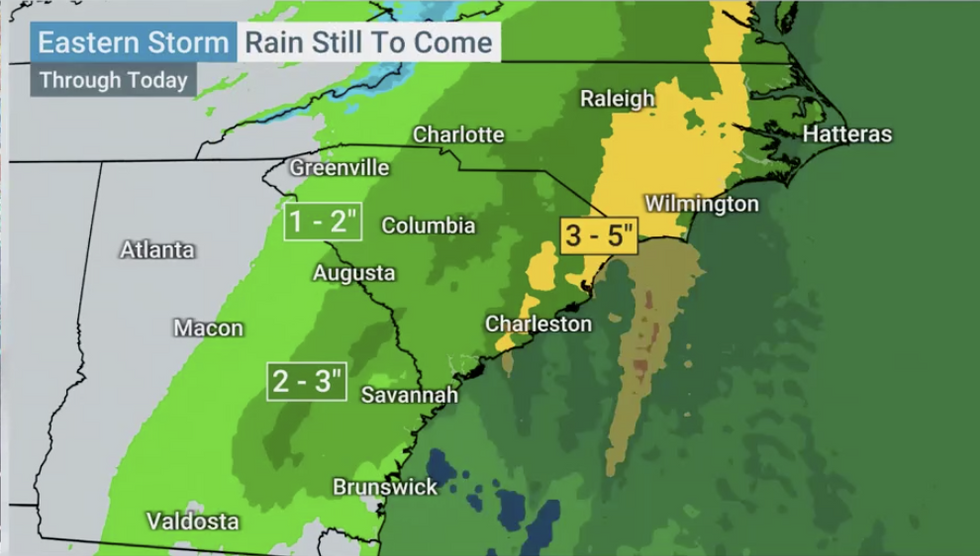 Heavy rain hits the east coast