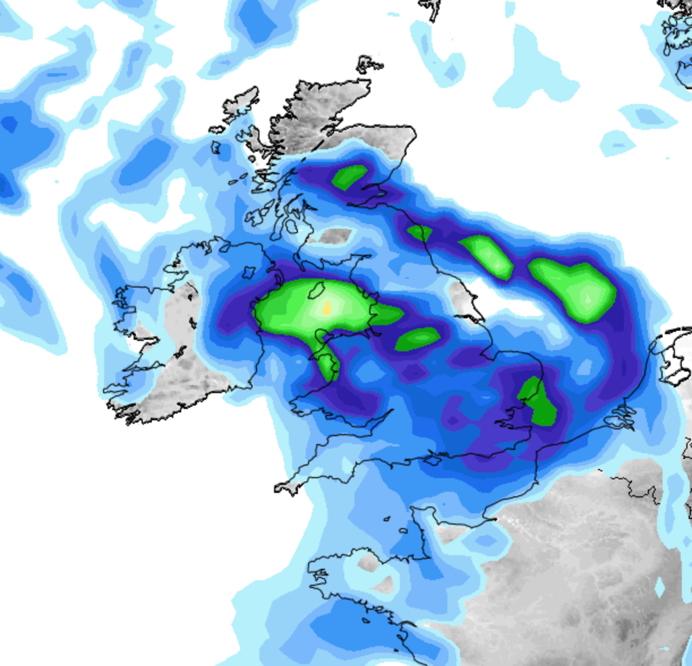 Heavy rain weather map
