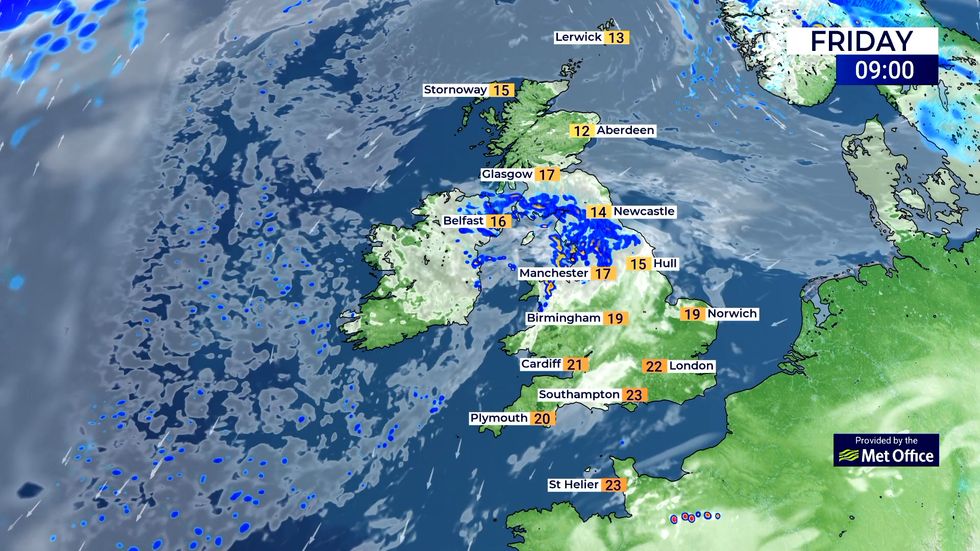 Heavy showers are expected across central and western parts.