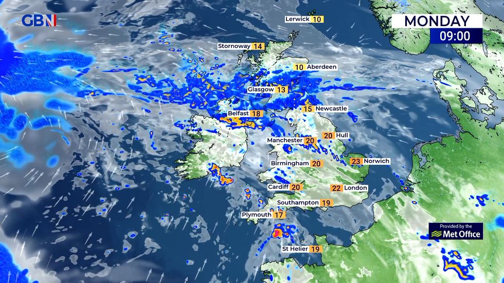 Heavy showers are set to hit northern parts the country.