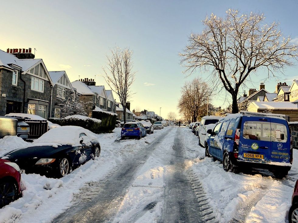 Heavy snow on street